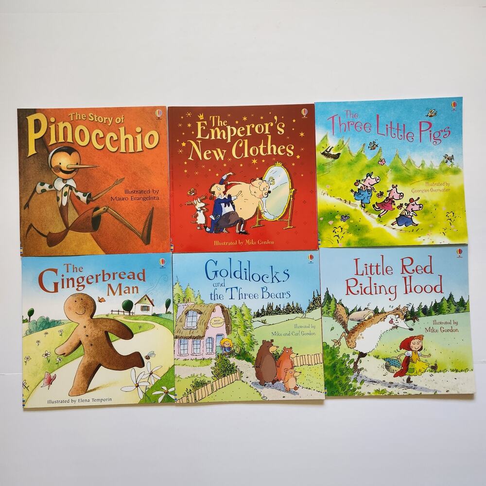 Usborne Artsy Picture Book Lot x6 PB Fairy Tales Pigs Gingerbread Goldilocks